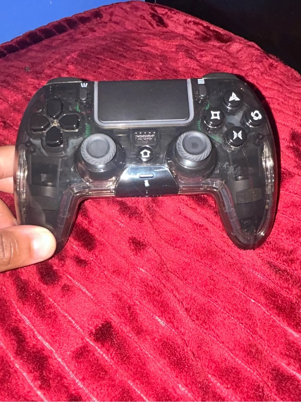 Transparent LED Wireless Game Controller - Blue Light